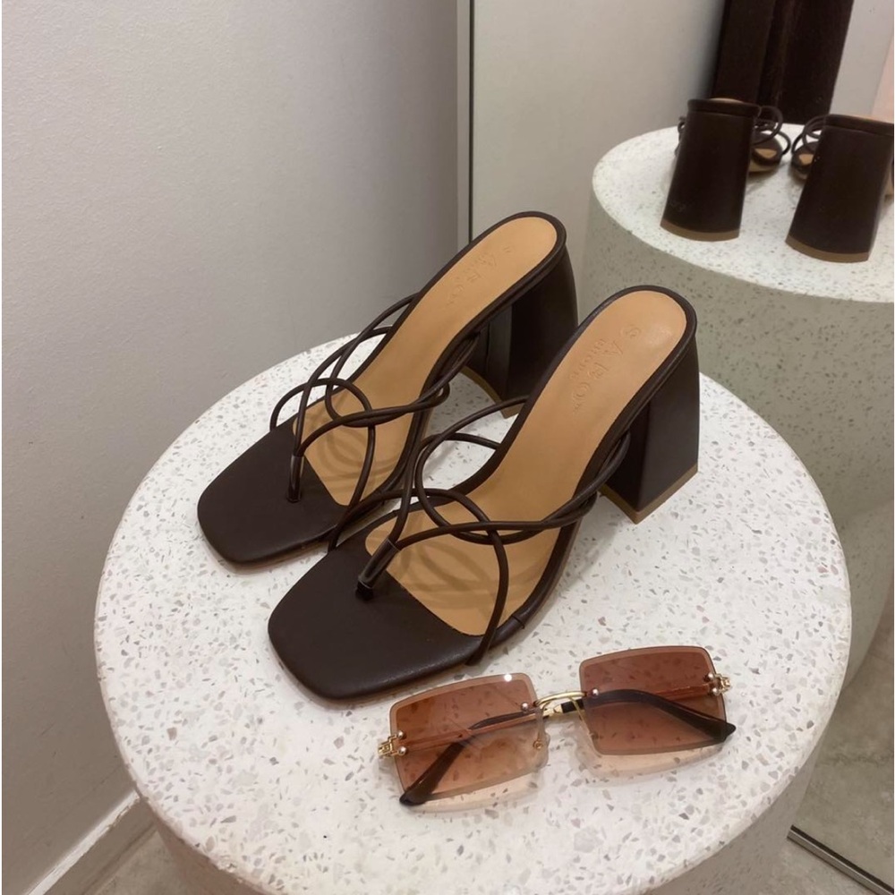 Elegant Brown Strappy Heels